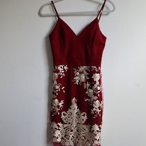 Elegant Knee Length Formal Red Dress
